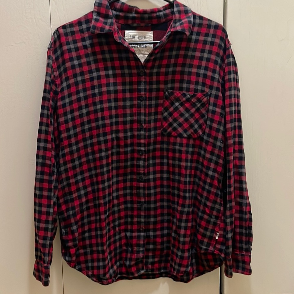 Garage red, black and grey flannel